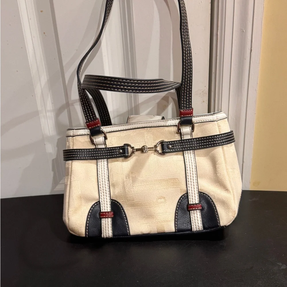 Etienne Aigner Beige and Black Shoulder Bag
